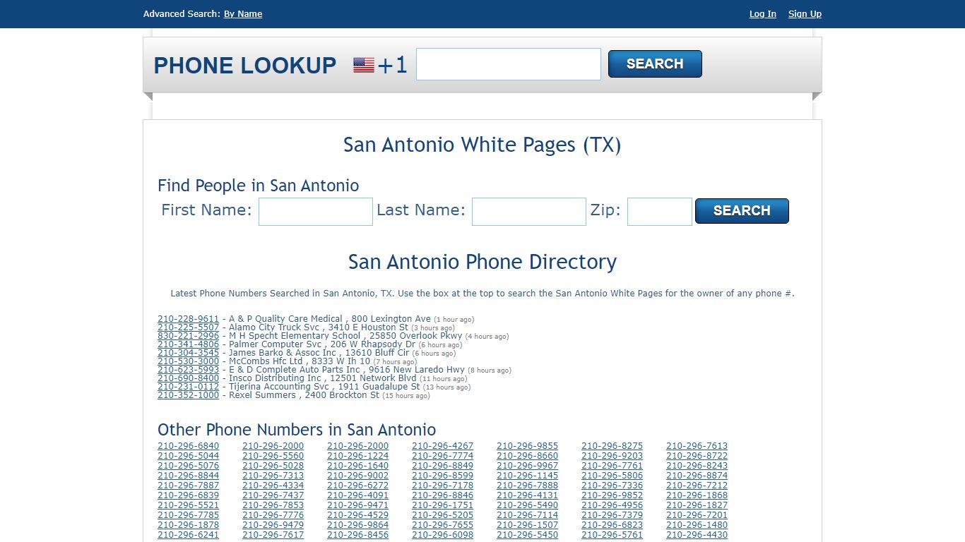 San Antonio White Pages - San Antonio Phone Directory Lookup